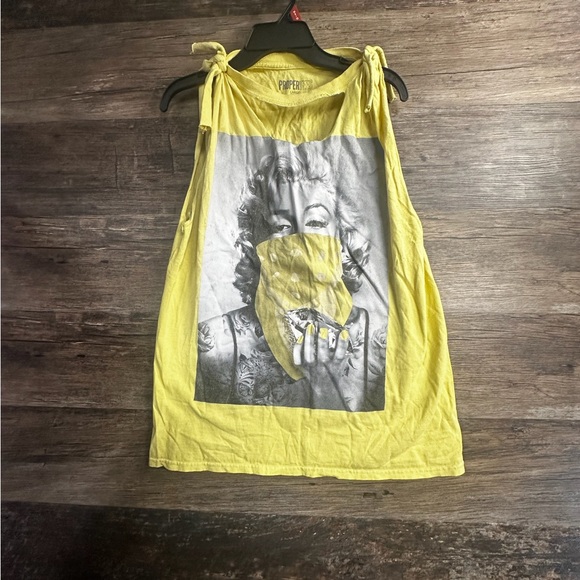 propertees Tops - Proper Tees Vibrant Yellow Marilyn Monroe Graphic Tank Top